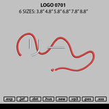 Logo 0701 Embroidery File 6 sizes