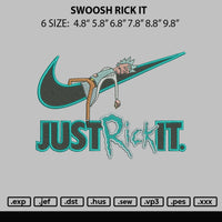 Swoosh Rick It Embroidery File 6 sizes