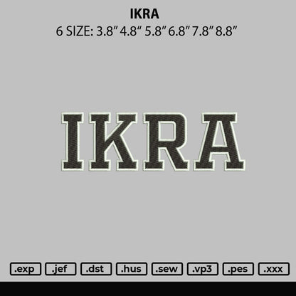 Ikra Embroidery File 6 sizes