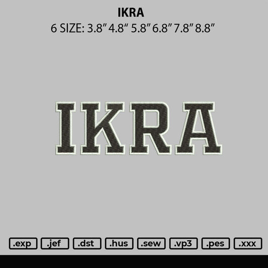 Ikra Embroidery File 6 sizes