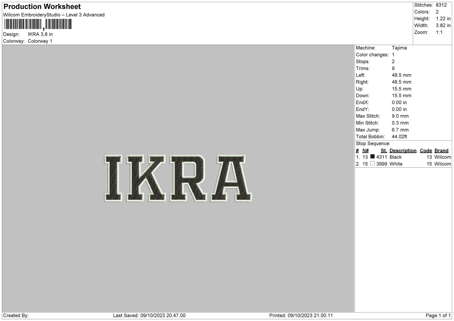 Ikra Embroidery File 6 sizes