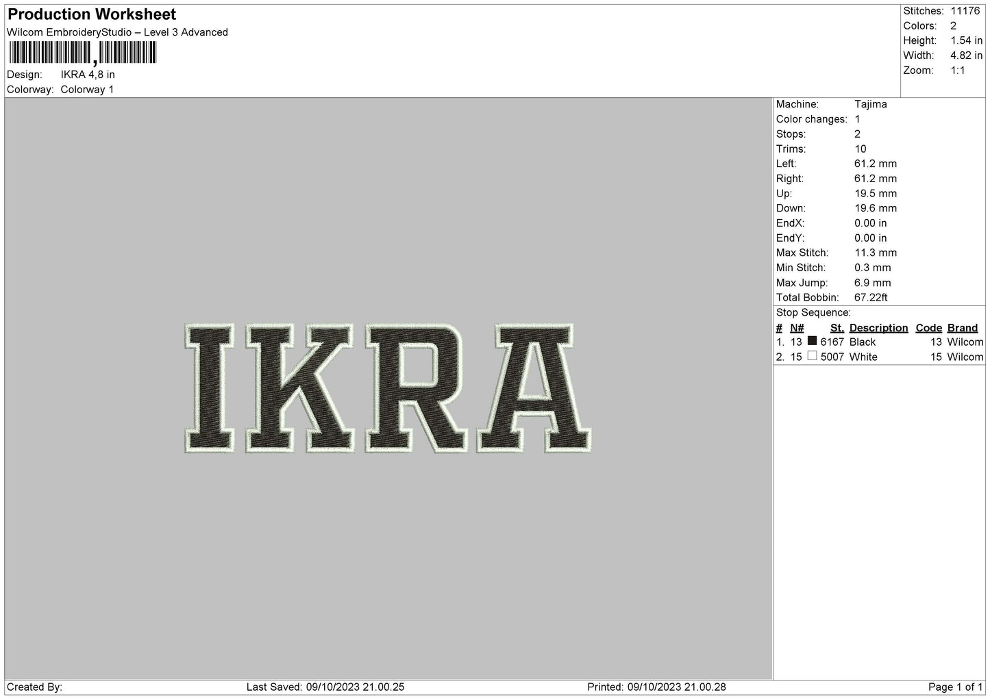 Ikra Embroidery File 6 sizes