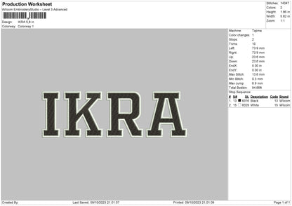 Ikra Embroidery File 6 sizes