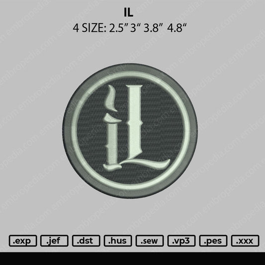 IL 3D Embroidery File 4 sizes
