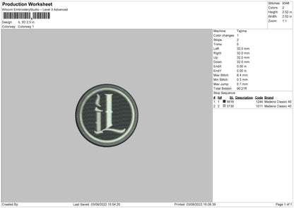 IL 3D Embroidery File 4 sizes