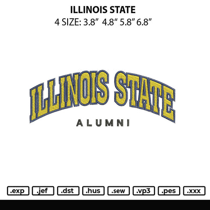 Illinois State Embroidery File 4 size