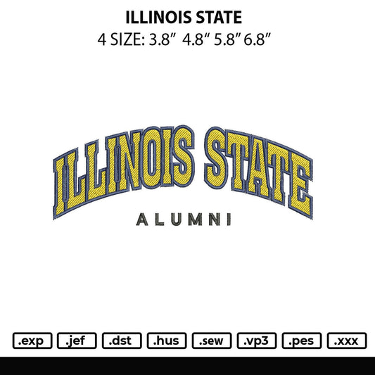 Illinois State Embroidery File 4 size