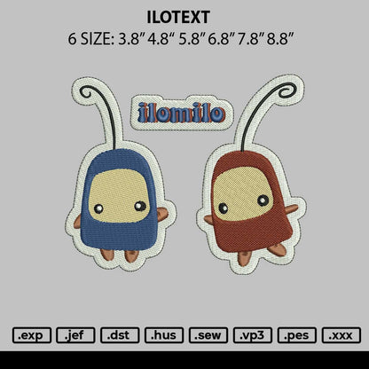 Ilotext Embroidery File 6 sizes