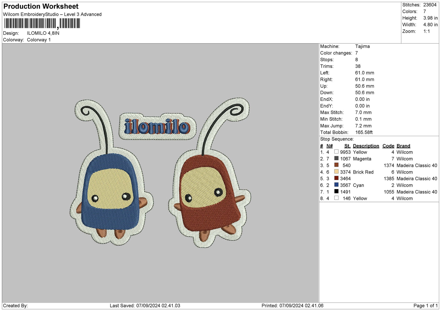 Ilotext Embroidery File 6 sizes