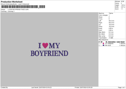 Boyfriend Text01 Embroidery File 6 sizes