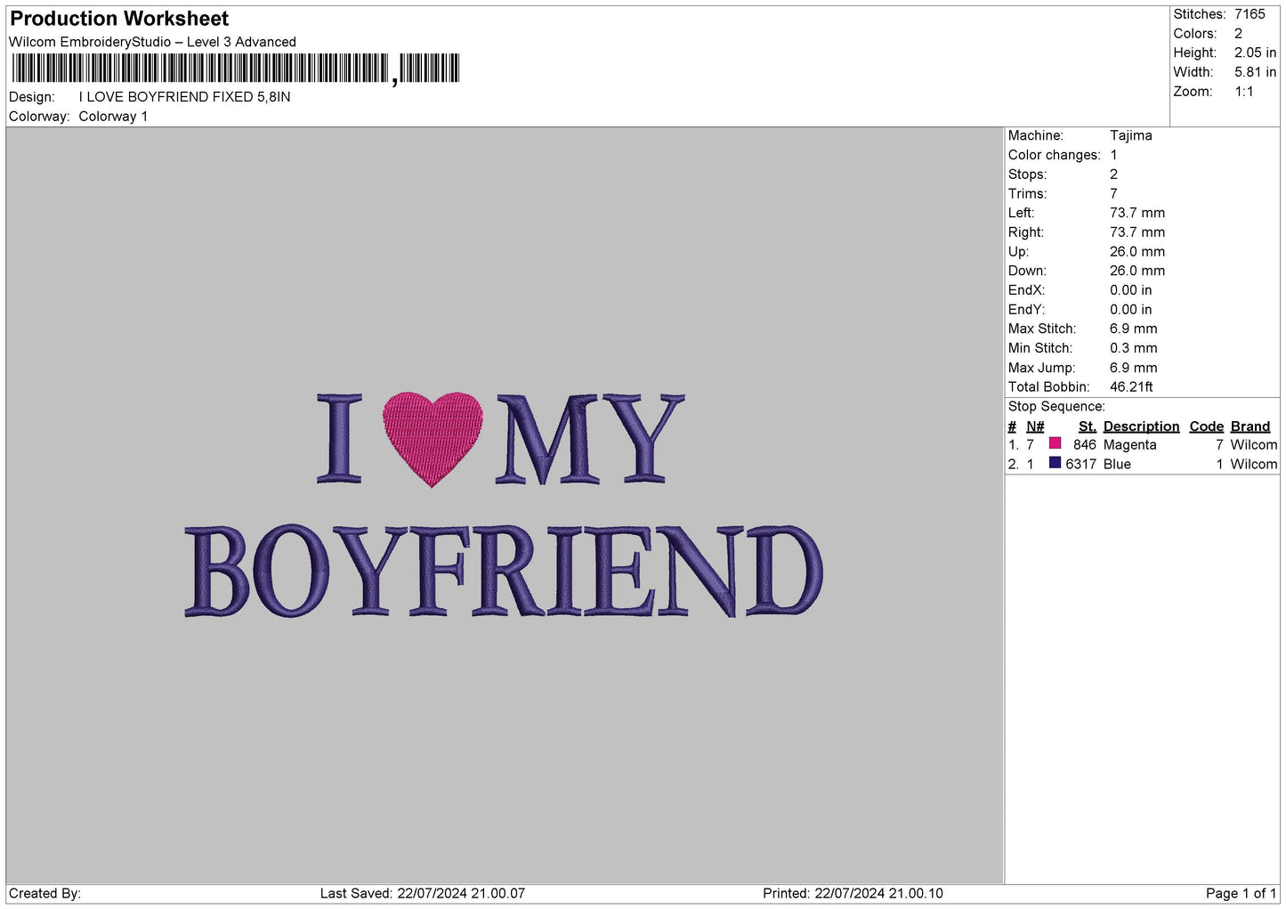 Boyfriend Text01 Embroidery File 6 sizes