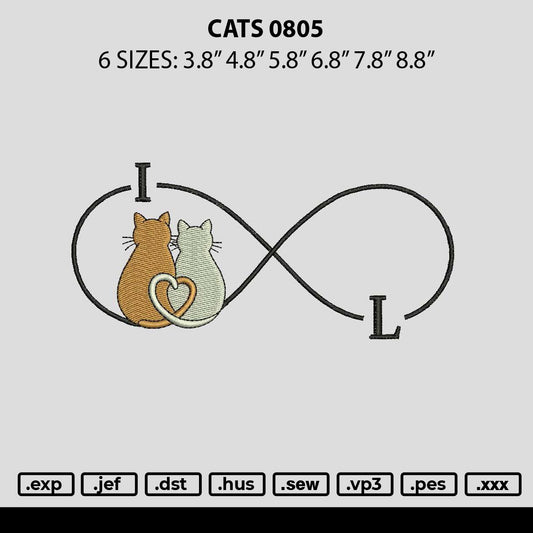 Cats 0805 Embroidery File 6 sizes