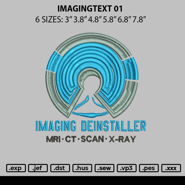 Imagingtext 01 Embroidery File 6 sizes