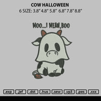 Cow Halloween Embroidery File 6 sizes