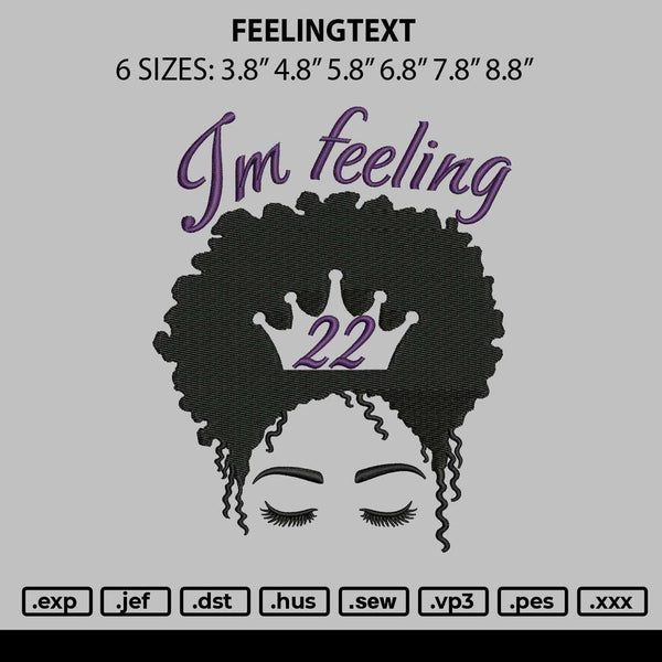 Feelingtext Embroidery File 6 sizes