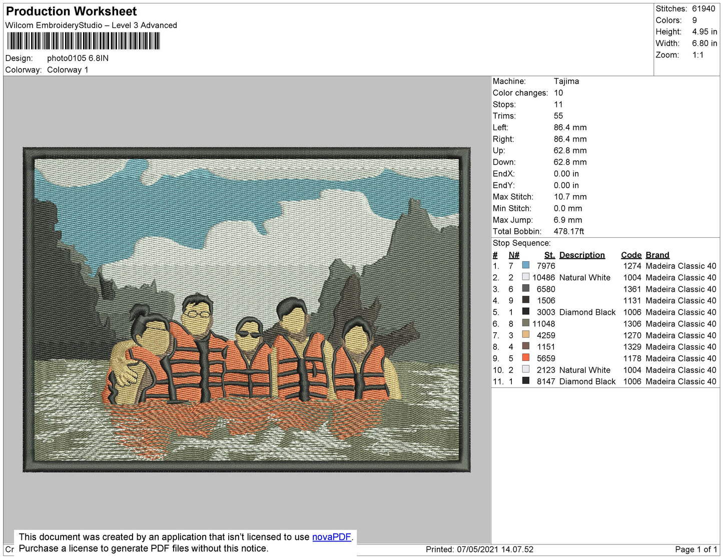 IMAGE 010 Embroidery File 4 size