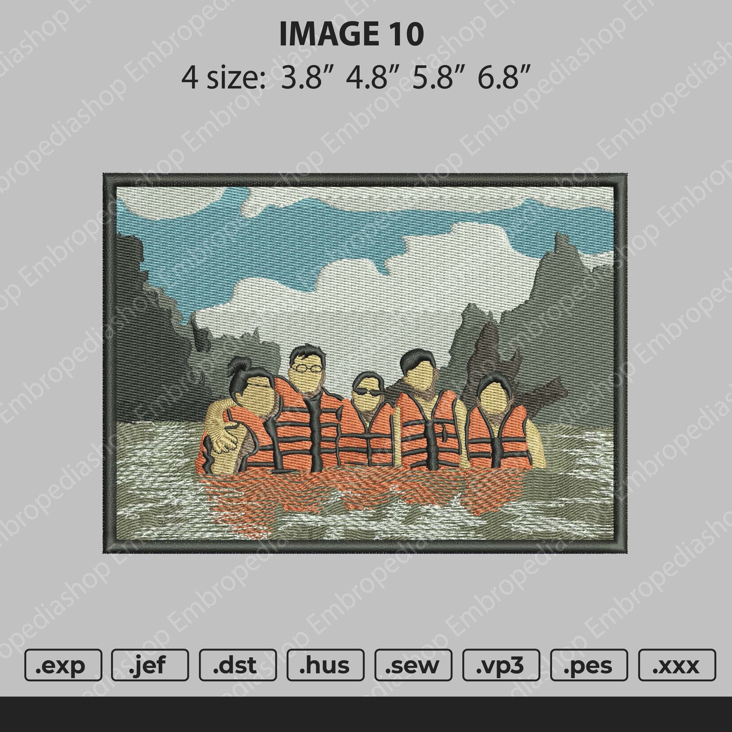 IMAGE 010 Embroidery File 4 size