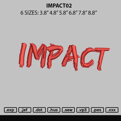 Impact02 Embroidery File 6 sizes