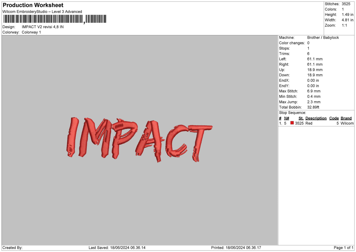 Impact02 Embroidery File 6 sizes