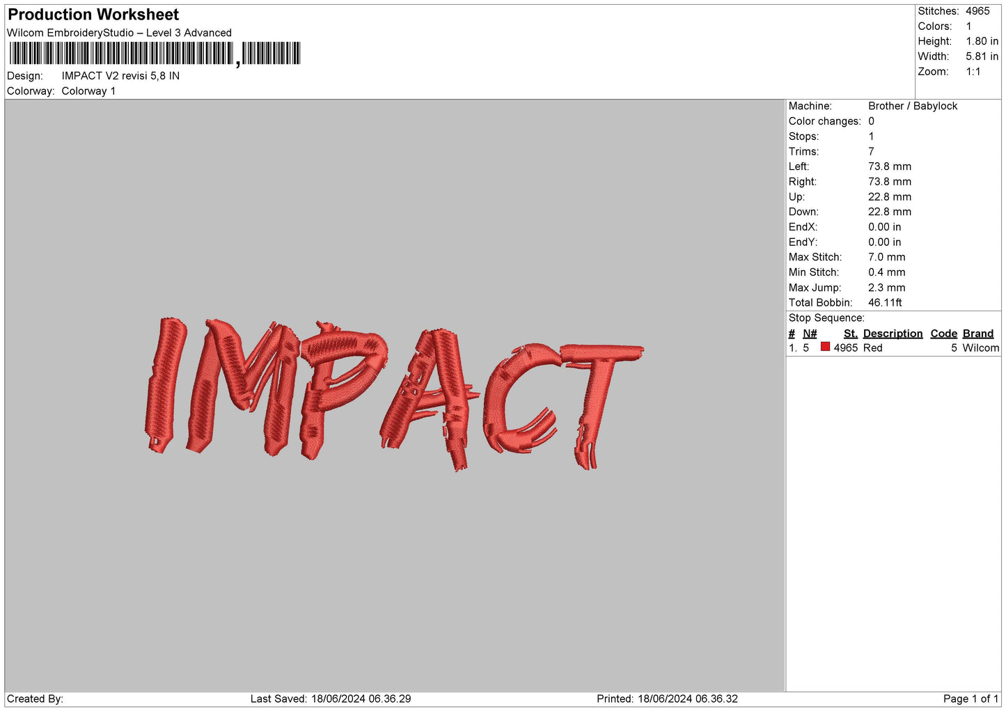Impact02 Embroidery File 6 sizes