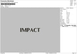 Impact01 Embroidery File 6 sizes