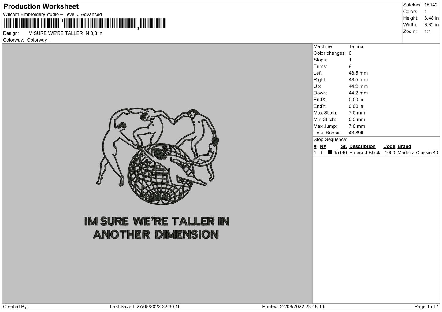 Im Sure Were Taller In Embroidery File 5 sizes