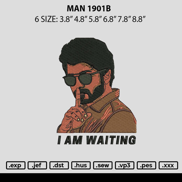 Man 1901b Embroidery File 6 sizes