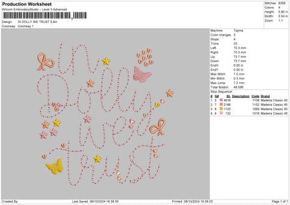 Dollytext Embroidery File 6 sizes
