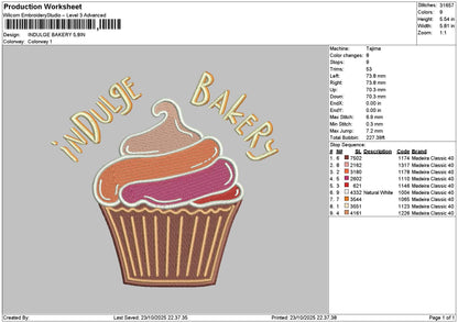 Bakerytext 2310 Embroidery File 6 sizes