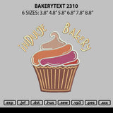 Bakerytext 2310 Embroidery File 6 sizes