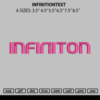 Infinitiontext Embroidery File 6 sizes
