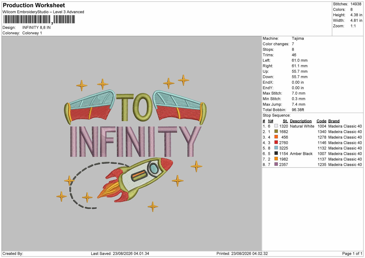 Infinity Text 02 Embroidery Machine Design File 6 sizes