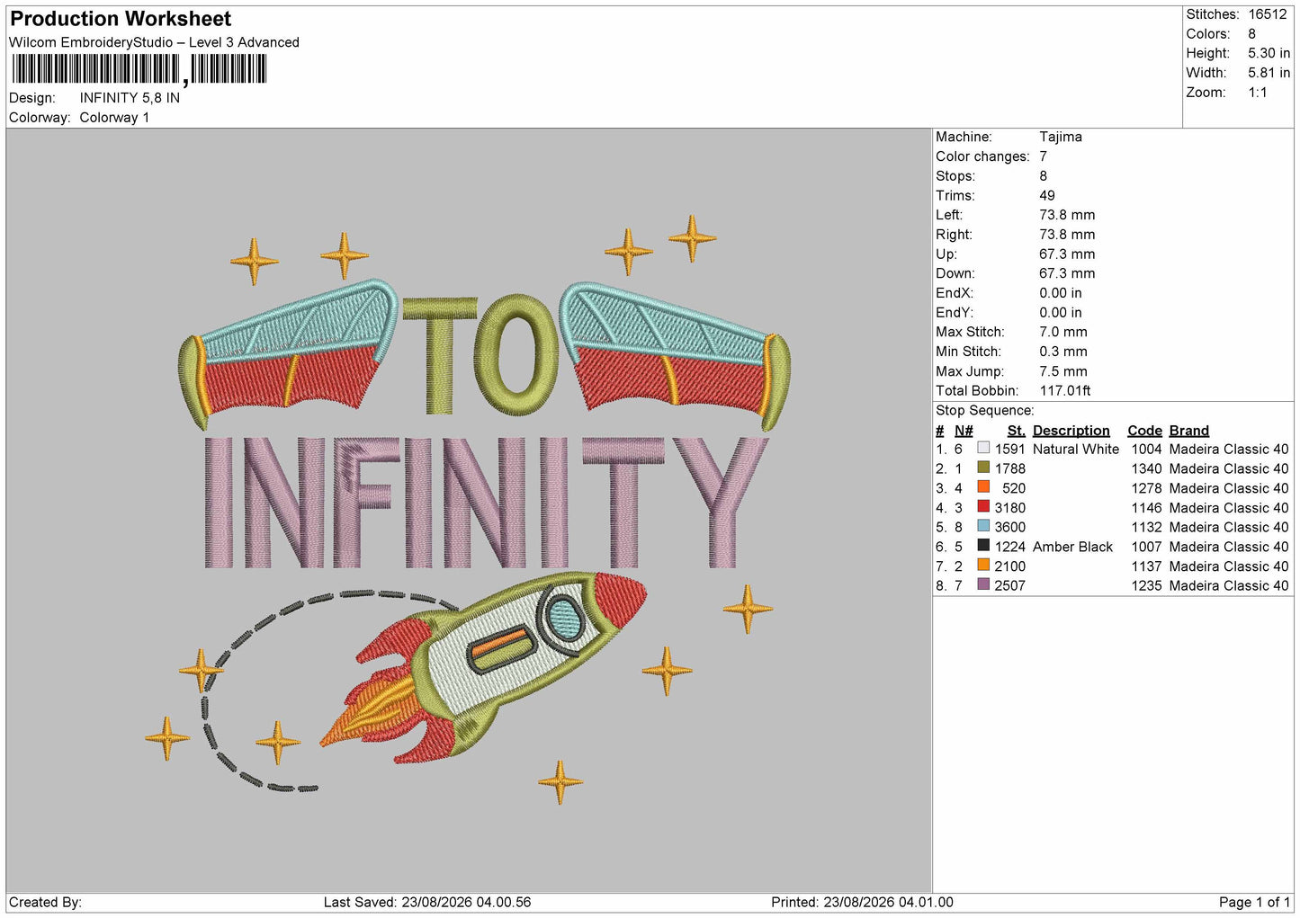 Infinity Text 02 Embroidery Machine Design File 6 sizes