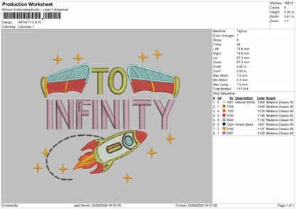 Infinity Text 02 Embroidery Machine Design File 6 sizes
