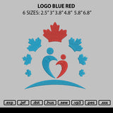 Logo Blue Red Embroidery File 6 sizes