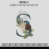 Initial S Embroidery File 6 sizes