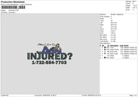 Injurnedtext Embroidery File 6 sizes