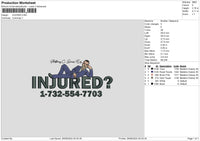 Injurnedtext Embroidery File 6 sizes