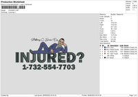 Injurnedtext Embroidery File 6 sizes