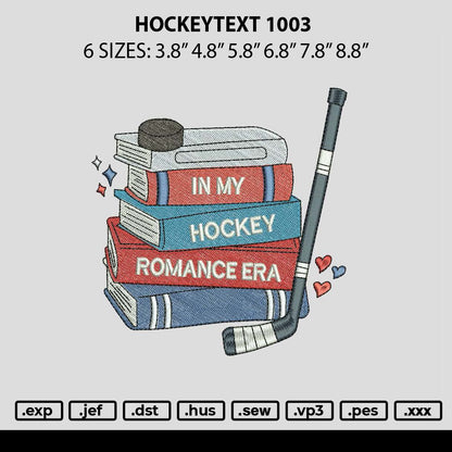 Hoockeytext 1003 Embroidery File 6 sizes
