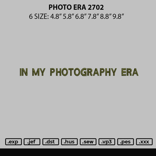 Photo era 2702 Embroidery File 6 sizes