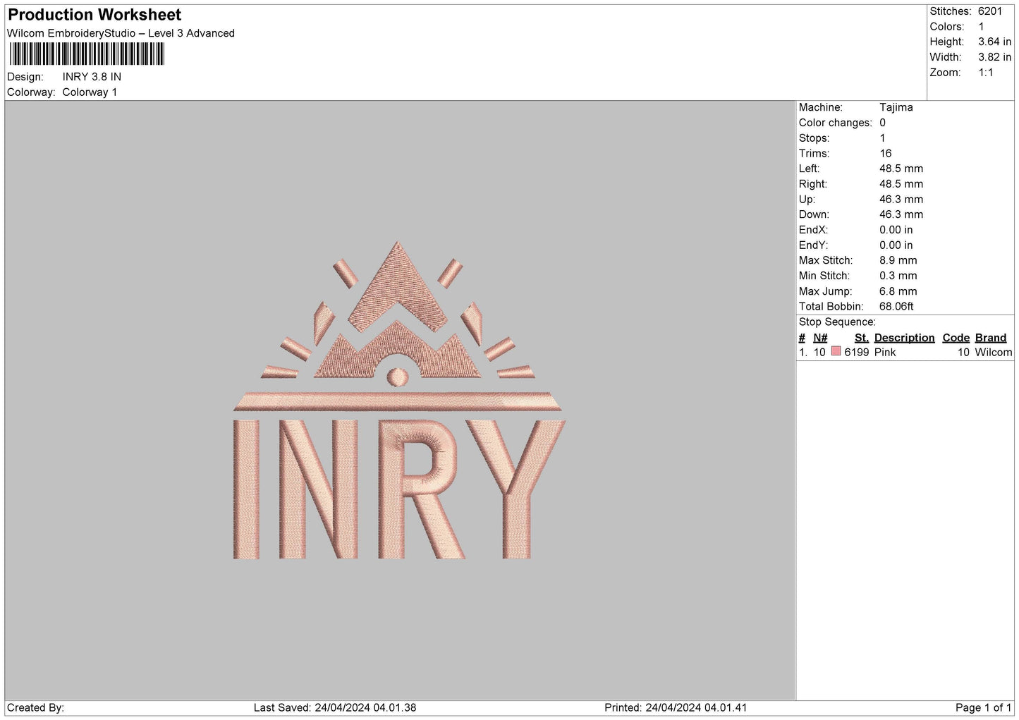 Inrytext Embroidery File 6 sizes