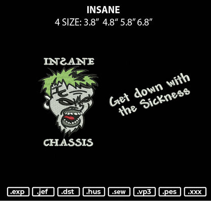 Insane Embroidery File 4 size