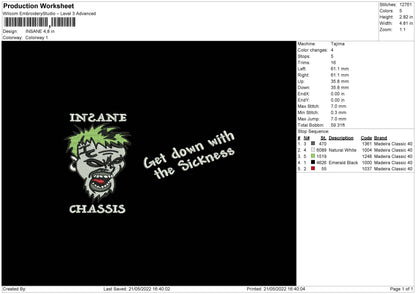 Insane Embroidery File 4 size