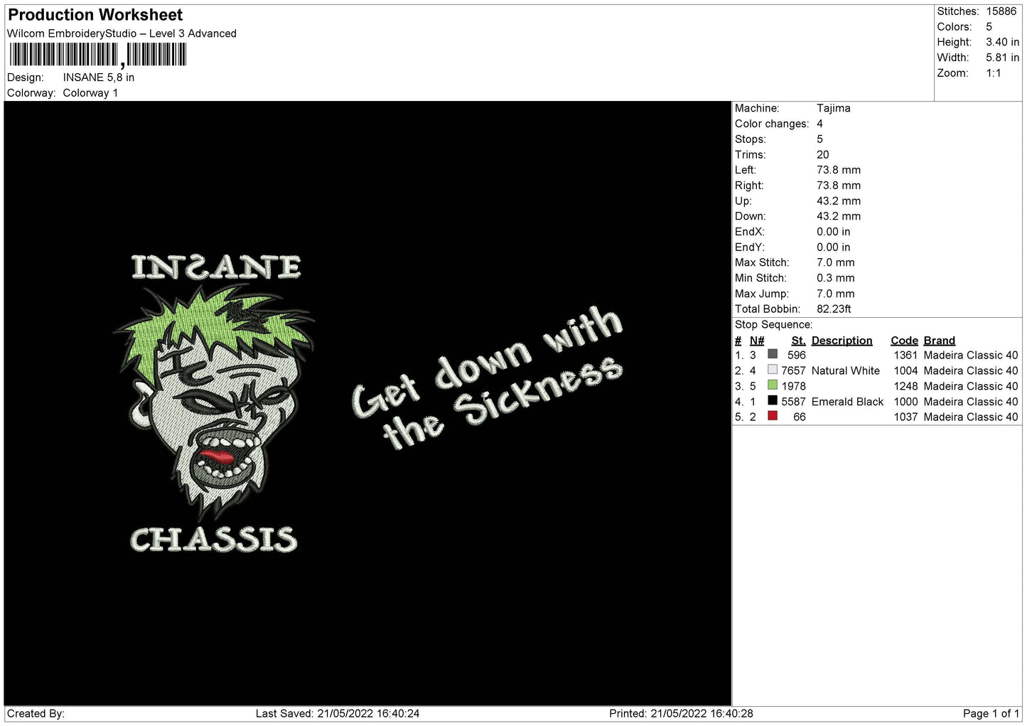 Insane Embroidery File 4 size
