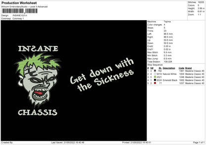 Insane Embroidery File 4 size