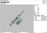 Insulinetext Embroidery File 6 sizes