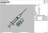 Insulinetext Embroidery File 6 sizes