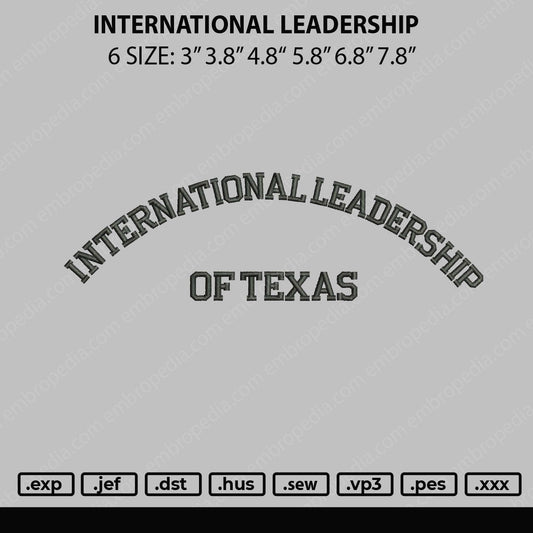International Leadership Embroidery File 4 sizes