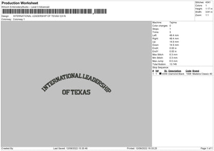 International Leadership Embroidery File 4 sizes